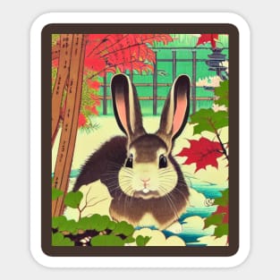 Vintage Save Rabbit Autumn Season Lop Eared Bunny Wild Rabbits Activist Sticker